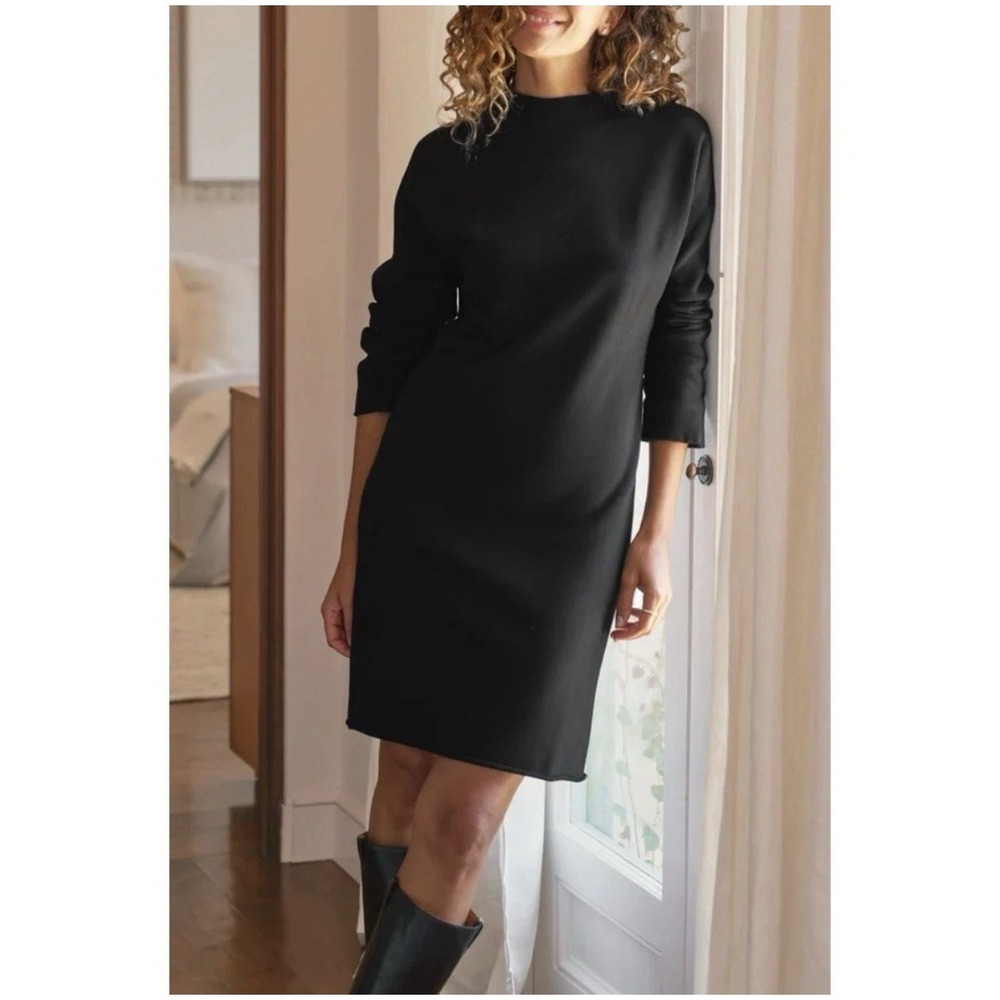 Frank & Eileen Izzie Triple Fleece Sweatshirt Party Mini Dress‎ Black Large